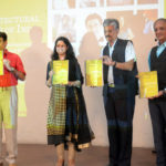 (L to R) Ar. Kamal Malik, Ar.Apurva Bose Dutta, Shri Rajiv Mishra, Ar. Prem Nath unveil the book (Pic courtesy: AAJAA)