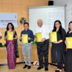 (L to R) Ar. Sohan Lal Saharan, Ar. Apurva Bose Dutta, Shri Anurag Agarwal, Ar. Shiv Datt Sharma, Ar. Sabeena Khanna, Prof. Sangeeta Bagga unveil the book (Pic courtesy: Rajiv Kumar, CCA)
