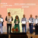 (L to R): Ar. Vishvas Kulkarni, Prof Abhay Purohit (COA President), Ar. Apurva Bose Dutta, Er. Parag Lakade (AESA President), Ar. Sanjay Tasgaonkar, and Ar. Rajiv Raje, unveil the book