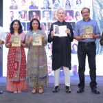 (L to R): Ar. Samir Gupta (AAA President), Ar. Apurva Bose Dutta, Ar. Purnima Sharma, Prof. Christopher Benninger, Ar. Sangeet Sharma, Ar. Shirish Beri unveil the book