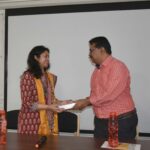 Being felicitated by Prof Ramesh Srikonda, Director, SPAV